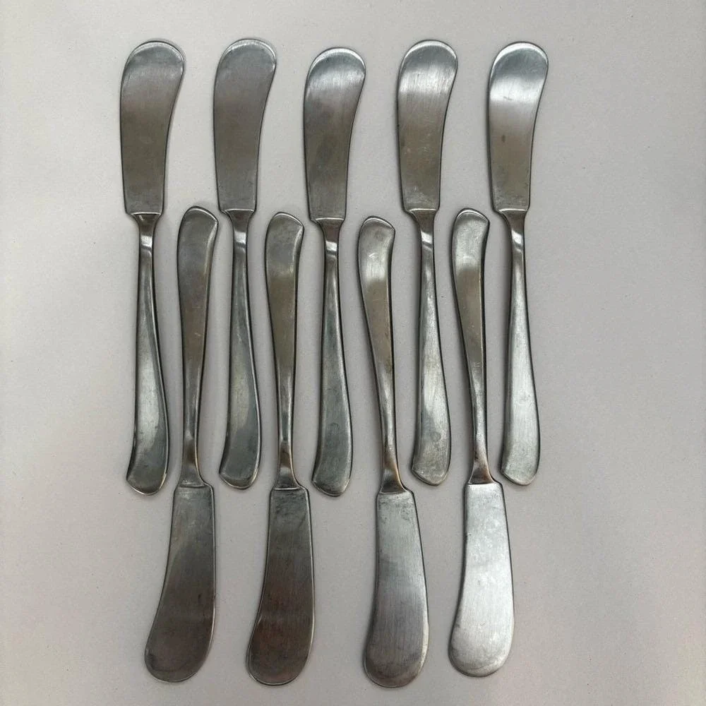 Wallace Saybrook Spreader Stainless Blade Butter‎ Knives Dining Set of 9 Silver